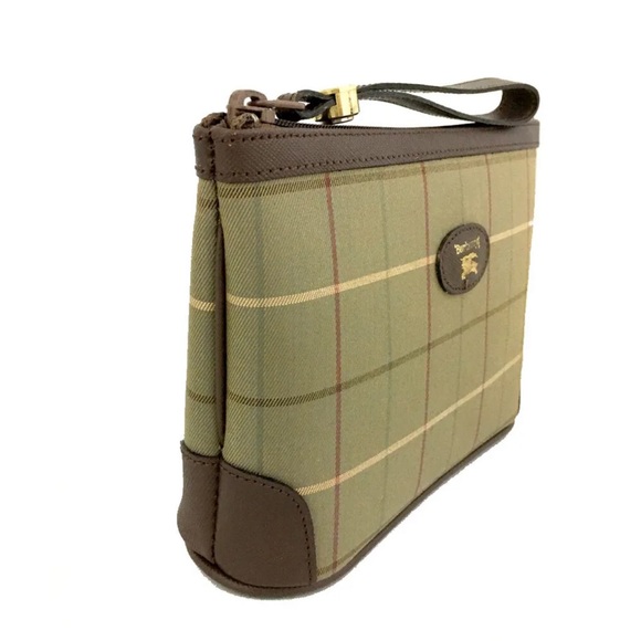 Authentic Burberrys Check Canvas Cosmetic Pouch Bag EUC - Picture 2 of 9